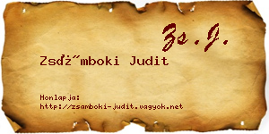 Zsámboki Judit névjegykártya